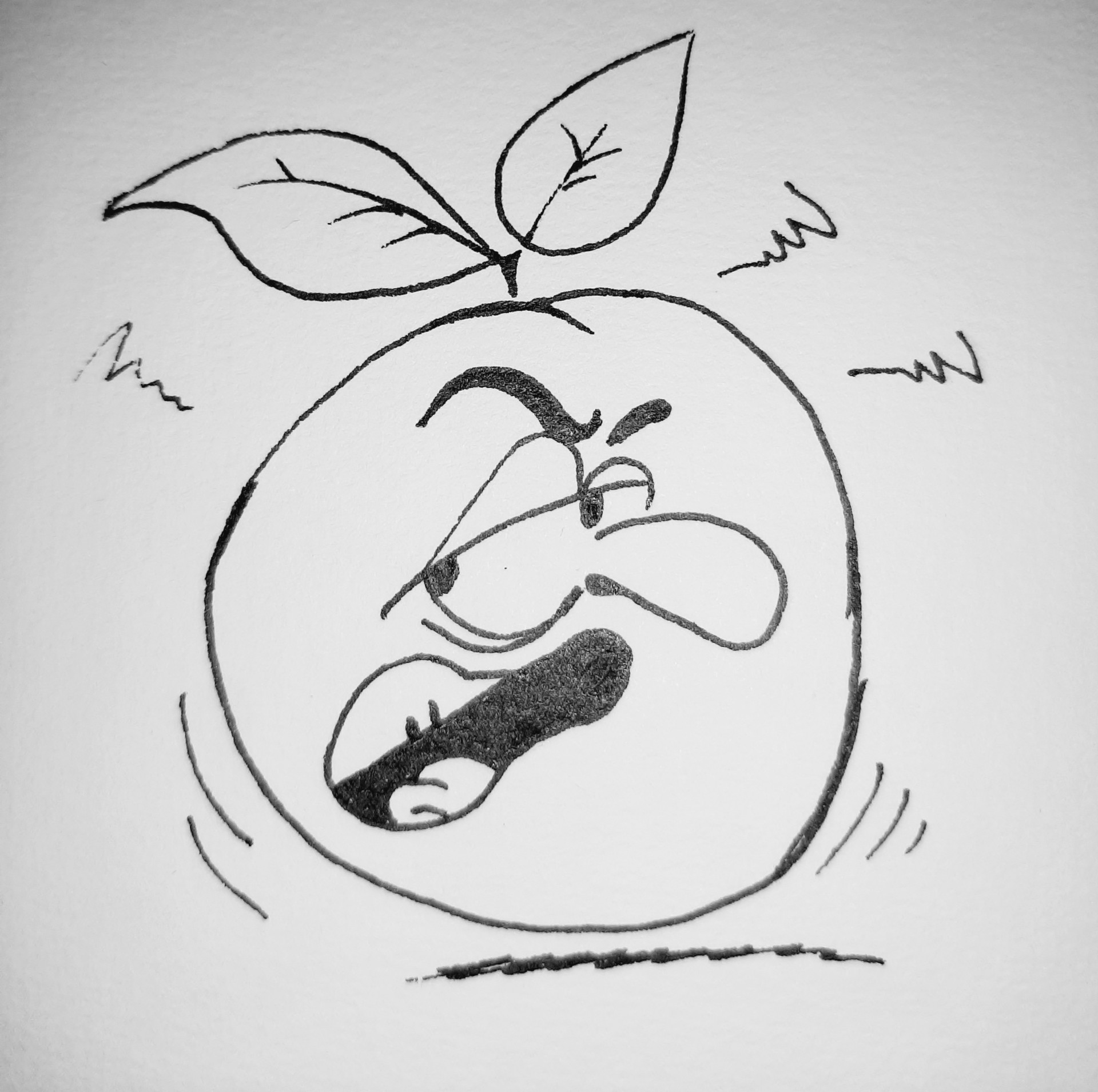 la pomme grincheuse