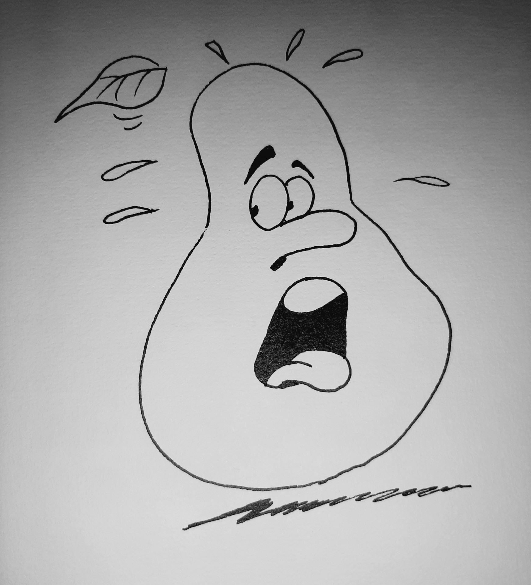 la poire prend peur !