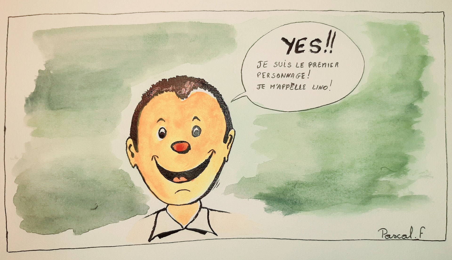 mon premier personnage : Lino en aquarelle